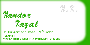 nandor kazal business card